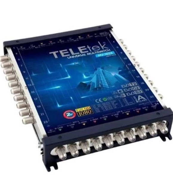 TELETEK 24 Çıkışlı Üniversal Multi Switch Hybrid Uydu Santrali Sonlu & Kaskatlı Kullanılabilir