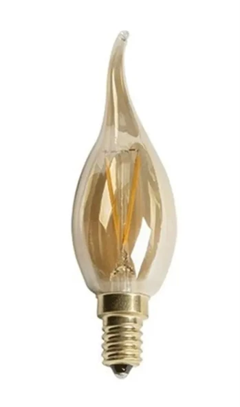CATA 4w Rustik Led E-14 Ampul Amber Kıvrık Buji Lİnce Duy 220v 320lm - 2