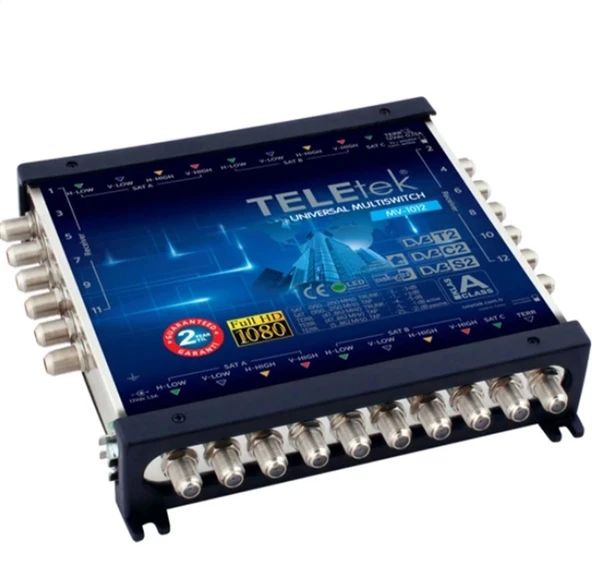 TELETEK 12 Çıkışlı Üniversal Multi Switch Hybrid Uydu Santrali Sonlu & Kaskatlı Kullanılabilir