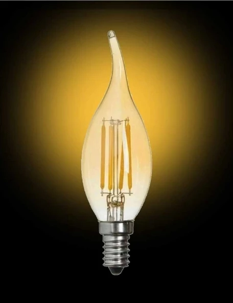 CATA 4w Rustik Led E-14 Ampul Amber Kıvrık Buji Lİnce Duy 220v 320lm - 3