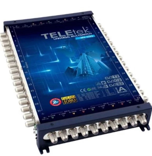 TELETEK 32 Çıkışlı Üniversal Multi Switch Hybrid Uydu Santrali Sonlu & Kaskatlı Kullanılabilir