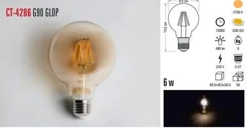 CATA 6W RUSTİK LED AMPUL AMBER G95 (BALON) - 2