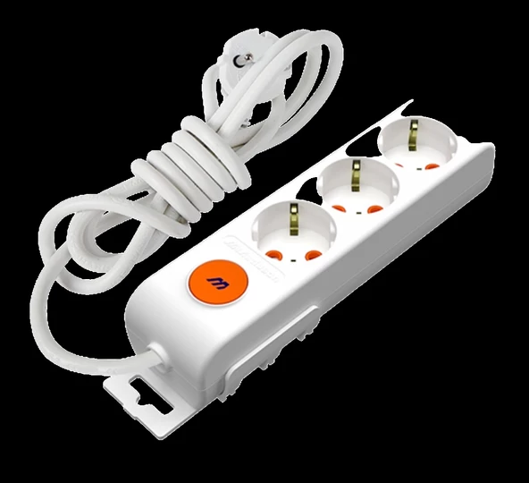 MUTLUSAN Rİ-TECH ÜÇLÜ TOPRAKLI GRUP PRİZ 3MT ANAHTARLI