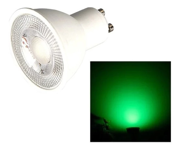 CATA 7w Gu10 Duylu YEŞİL Led Ampul (Starter Duylu Çanak Led Spot Ampulu)