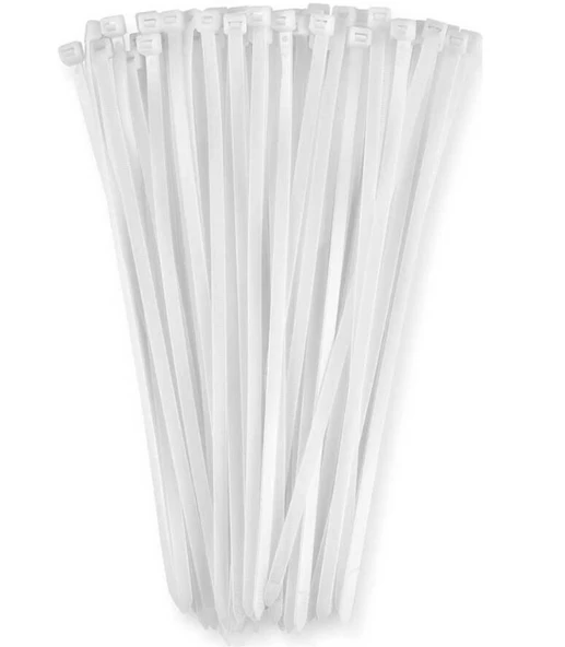 PEMSAN Klips Kablo Bağı 4.8x450 BEYAZ (100lü Paket) Kablo Cırdı