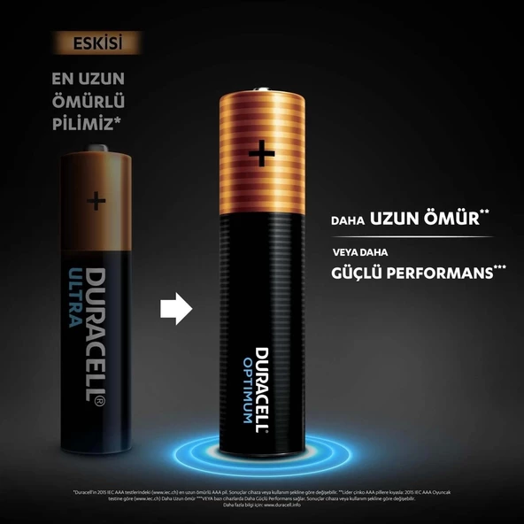 DURACELL İNCE PİL OPTİMUM AAA ALKALİNE (1 ADET FİYATI)