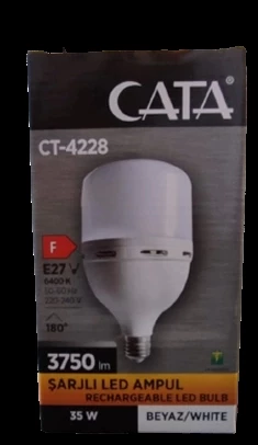 CATA 35w Led Şarjlı Ampul Torch 6500k E-27 (3-6 Saat Yanma Süresi)