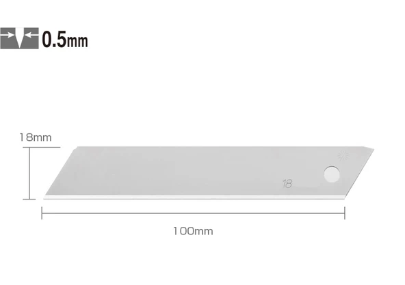 Yedek Maket Bıçağı Ağzı (10lu Pk.) 18mm x 0.5mm (Falçata Ağızı) - 2