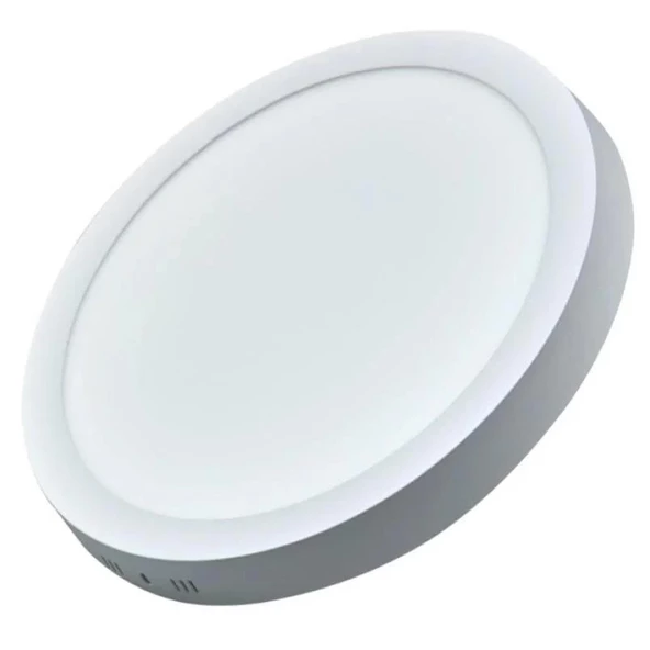 ACK 24W Yuvarlak Sıva Üstü Led Panel Günışığı Işık 3000K Kasa Beyaz