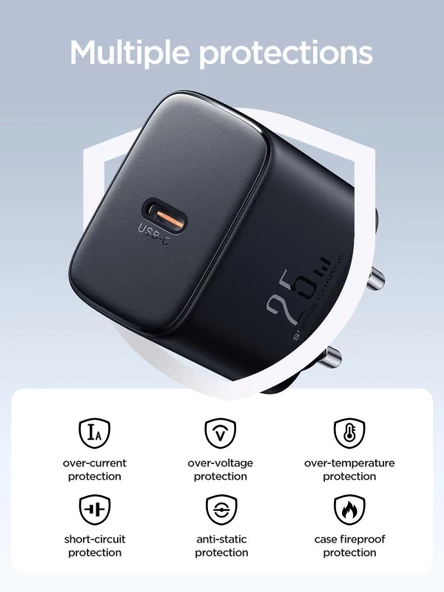 Joyroom JR-TCF11 25W Hızlı Şarj Adaptörü + Type-C Kablo Seti - 5