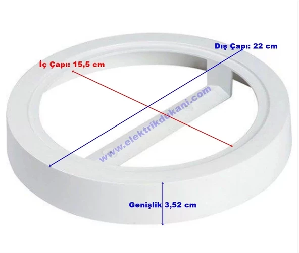 IŞILDAR 12w BEYAZ Sıva Üstü Yuvarlak Slim Led Panel Kasası Plastik