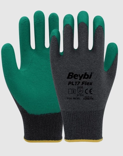 BEYBİ LATEX YARI KAPLI İŞ ELDİVENİ YEŞİL NO:10 XL