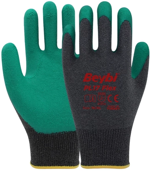 BEYBİ LATEX YARI KAPLI İŞ ELDİVENİ YEŞİL NO:10 XL - 2