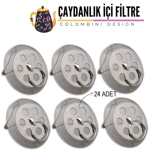 Findit 24 ADET Demlik İçi Çay Filtresi Colombini Design 718274 Top-tan Paket