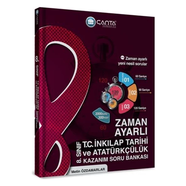 Çanta Yayınları 8.Sınıf T.C. İnkılap Tarihi Ve Atatürkçülük Zaman Ayarlı Kazanım Soru Bankası 2022 ürün görseli 1