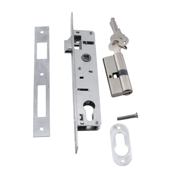 Dar Kilit Standart PVC Ahşap Kapı Gömme Kilit Gövde Kilidi Gövdesi Silindirli Barelli Yale 20 mm - 6