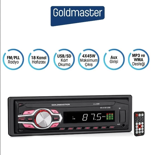 GOLDMASTER SD-2120 USB Oto Teyp - 3