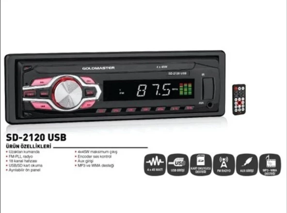 GOLDMASTER SD-2120 USB Oto Teyp