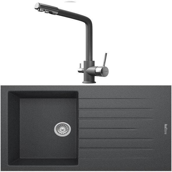 Real Stone P004 Antrasit Eviye-Abant Antrasit Batarya