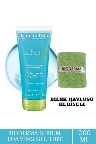 Bioderma Sebium Foaming Gel Tüp 200 ml + Bilek Havlusu