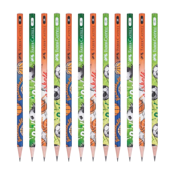 Faber-Castell Spor Desenli 2B Kurşun Kalem 12 Adet 16881