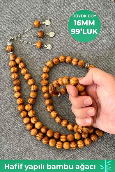 Büyük Boy 99'luk 16 MM Dekoratif Amaçlı Bambu Ağacı Tesbih - 2