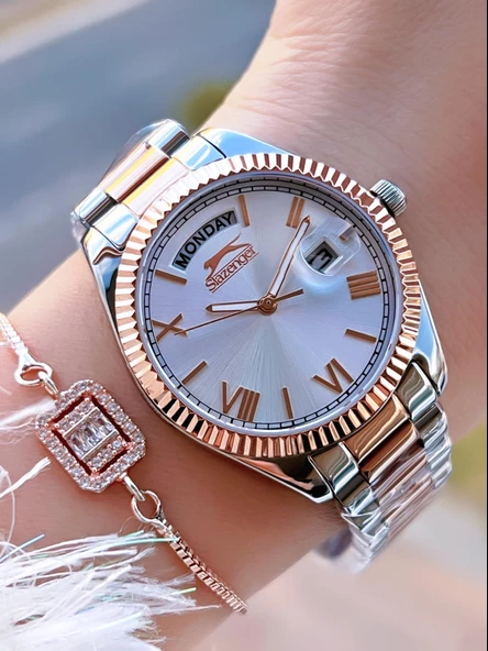 Slazenger Çelik Kordon 30 Mt Suya Dayanıklı Bileklik Hediyeli Kadın Kol Saati BSL.09.2338.4.02 ürün görseli