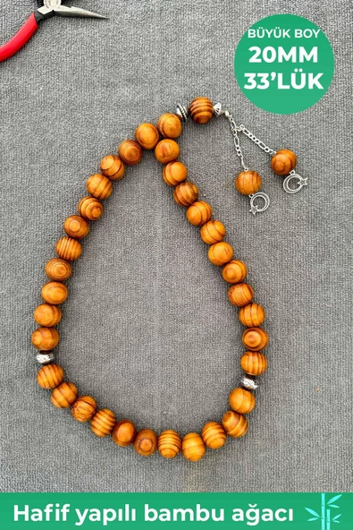 20 MM Dekoratif Amaçlı Bambu Ağacı Tesbih - 2