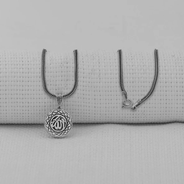 Cevşeni Kebir Dualı Allah Yazılı 925 Ayar Gümüş Kolye - Resim 2