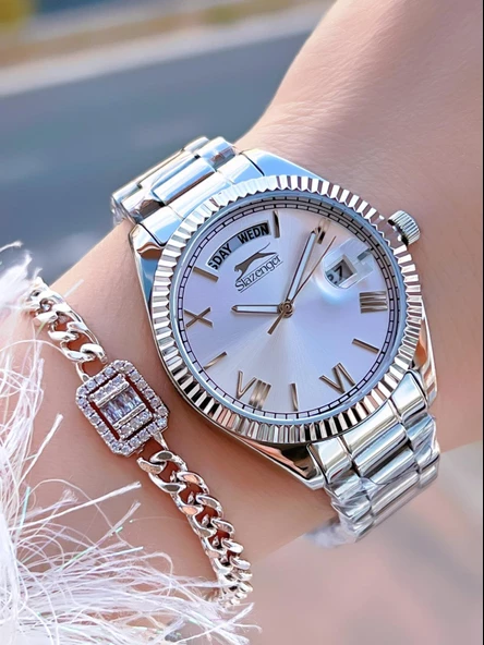 Slazenger Çelik Kordon 30 Mt Suya Dayanıklı Bileklik Hediyeli Kadın Kol Saati BSL.09.2338.4.01 ürün görseli