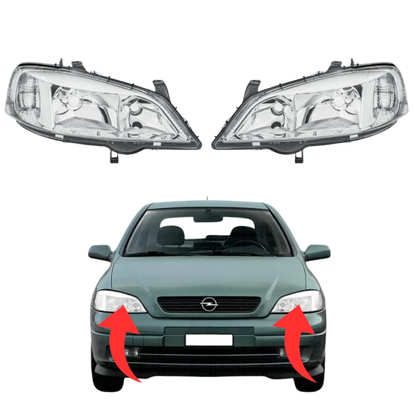 Opel Astra G Sağ (Yolcu) Ve Sol (Şoför) Far 98/04 Beyaz 1216156-1216157