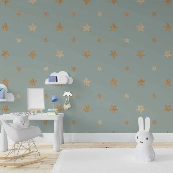 Yıldız Temalı Çocuk Odası Duvar Kağıdı Baskı - Resim 2