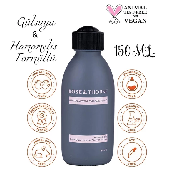 Rose Thorne Tonik 150 Ml Canlandırıcı ve Sıkalıştırıcı Makyaj Temizleme Hamamelis Gül Suyu Tonic - 5