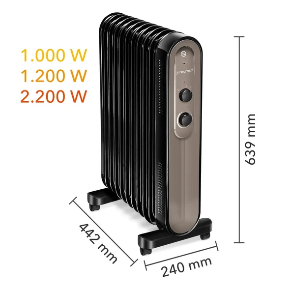 Trotec TRH 24 E Yağlı Radyatör 2200 W 11 Dilim