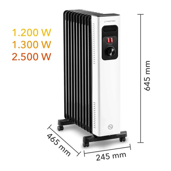 Trotec TRH 27 E Yağlı Radyatör 2500 W 11 Dilim