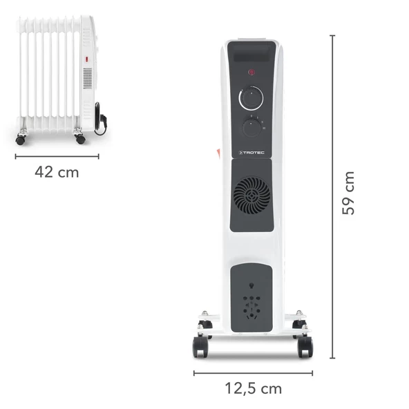 Trotec TRH 22 E Yağlı Radyatör 2400 W 9 Dilim Fanlı - 4