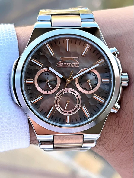 Slazenger 5 Atm Suya Dayanıklı İç Fonksiyonları Aktik Erkek Kol Saati CS.9.2427.2.02 - 3