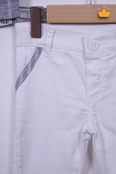 Babyhola Hakim Yaka Gömlek Kot Pantolon Erkek Bebek Çocuk Alt Üst Spor Takım Elbise 2141 - 6