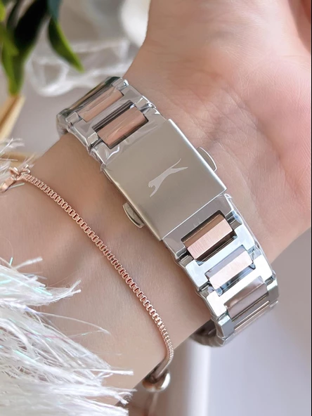 Slazenger Çelik Kordon 30 Mt Suya Dayanıklı Bileklik Hediyeli Kadın Kol Saati BSL.09.2385.4.02 - Resim 4