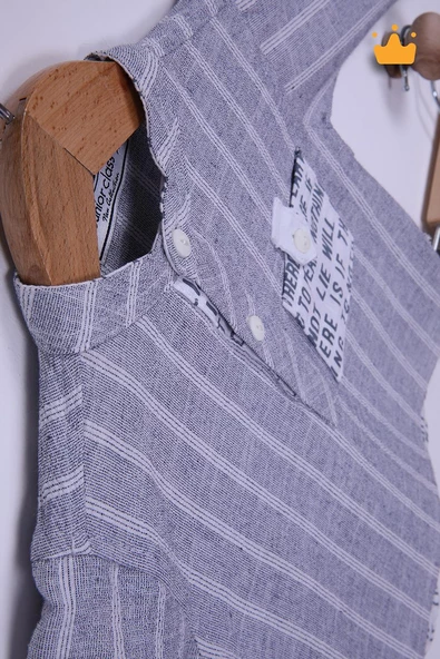 Babyhola Hakim Yaka Gömlek Kot Pantolon Erkek Bebek Çocuk Alt Üst Spor Takım Elbise 2141 - 4