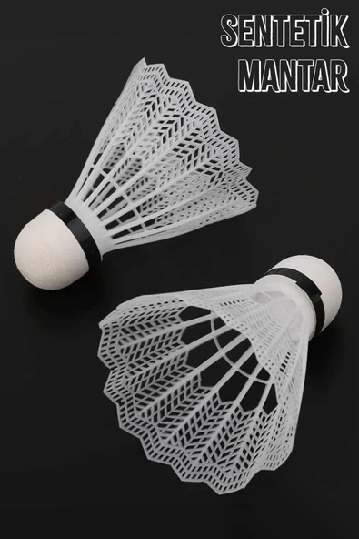 6 Adet Badminton Topu Semi-Pro Dengeli Hız Başlangıç Kutulu Mantar Kafa Deluxe Top Seti Beyaz 620 - 2