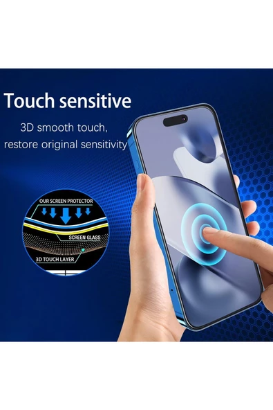 iPhone 16 İçin Ultra Dayanıklı 9H Temperli Cam Ekran Koruyucu | %100 Dokunmatik Hassasiyet | Parmak İzi ve Darbe Önleyici | Full HD Şeffaflık - Resim 4