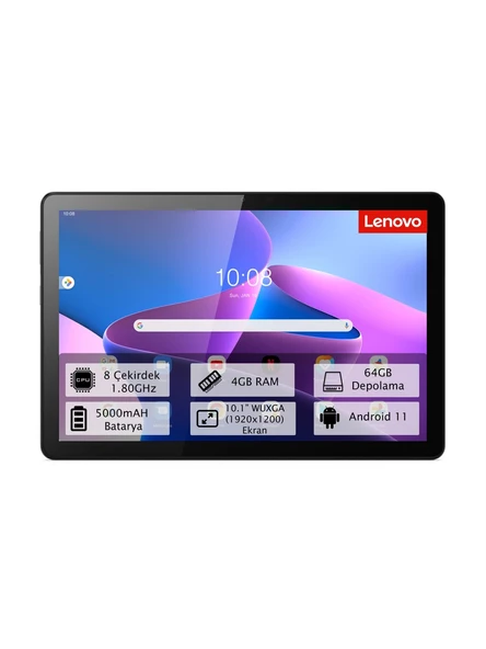 LENOVO Tab M10 (3RD GEN)  TB328FU 4GB RAM  64GB HAFIZA  10.1" ANDROİD 11 1920X1200 Tablet Gri ZAAE0012TR