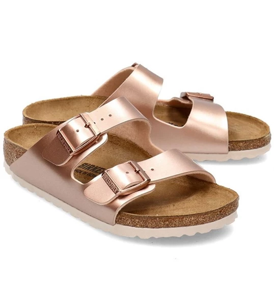 Birkenstock Arizona Metalik Çift Tokalı Kadın Terlik 1012478 v2