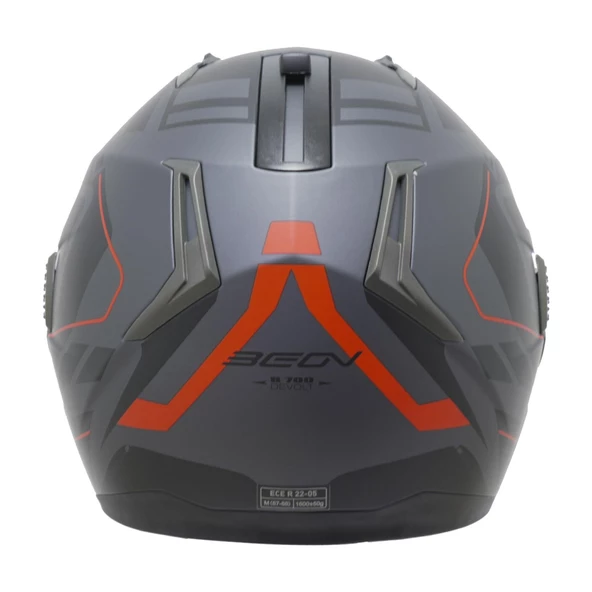 Beon Çene Açılır B 700 Air Tek Vizörlü Motosiklet Kaskı Gri Kırmızı - 3