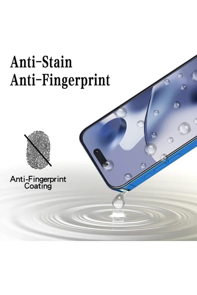 iPhone 16 Pro Max İçin Ultra Dayanıklı 9H Temperli Cam Ekran Koruyucu | %100 Dokunmatik Hassasiyet | Parmak İzi ve Darbe Önleyici | Full HD Şeffaflık - Resim 3