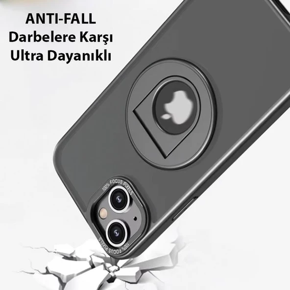 Zhltools iPhone 14 Plus İçin Magsafe Uyumlu Yüzük Standlı Manyetik Silikon Kılıf - Resim 3