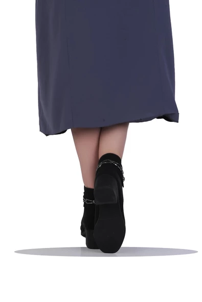 Mp 242-228Zn Siyah Kadın 6Cm Topuklu Bot - Resim 3