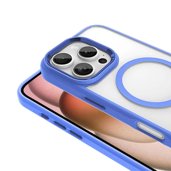 Apple iPhone 16 Pro Kılıf Wireless Şarj Özellikli Redclick Krom Magsafe Silikon Kapak - Resim 5