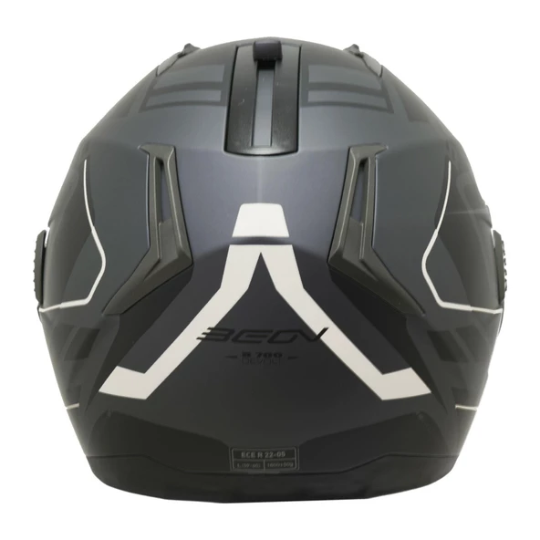 Beon B700 Air Tek Çene Açılır Vizörlü Motosiklet Kaskı Siyah - 3